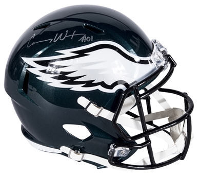 Carson Wentz Signed Philadelphia Eagles Super Bowl LII Champions Replica Helmet (Fanatics)